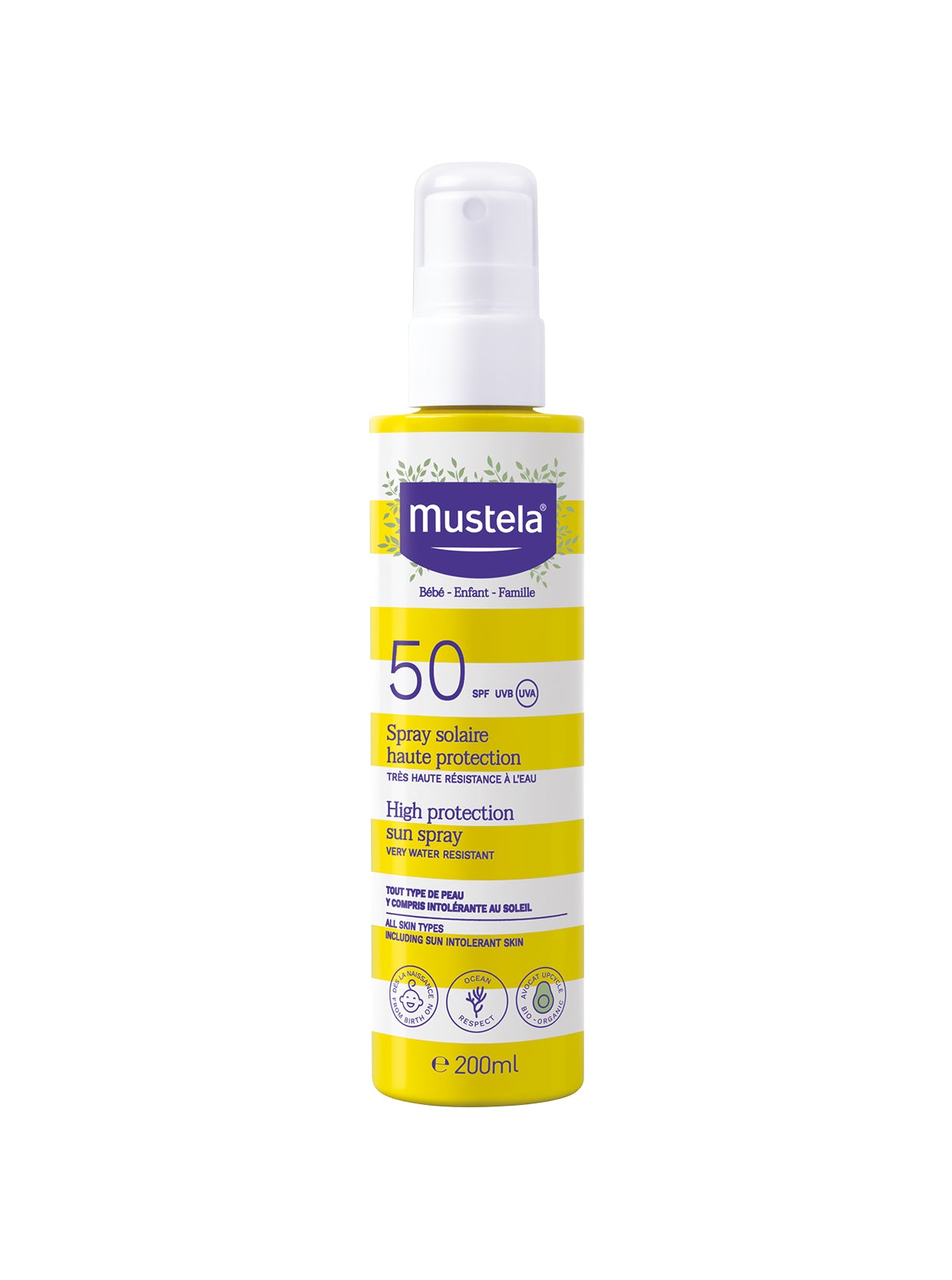 Spray Leite Solar Mustela Proteção Elevada SPF 50 200ml