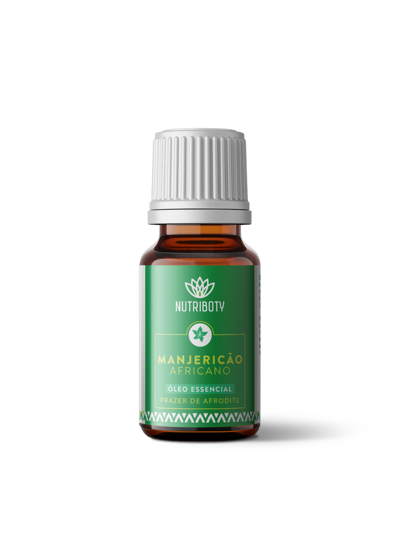 O Óleo Essencial de Manjericão Africano da Nutriboty, 100% natural e sustentável, tem propriedades afrodisíacas, estimulantes e anti-inflamatórias. Contribui para prevenir, aliviar e controlar diversos males do dia-a-dia. Melhore o seu bem-estar e beneficie das vantagens da aromaterapia com os nossos óleos essenciais!