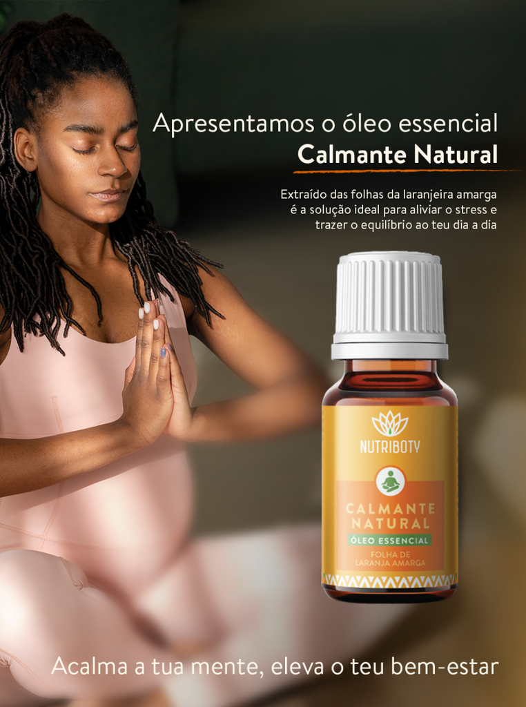 O Óleo Essencial Calmante Natural da Nutriboty é a escolha perfeita para quem busca um refúgio do stress do dia a dia. Extraído das folhas da laranjeira amarga, ajuda a acalmar a mente, promovendo uma sensação de paz interior e bem-estar.